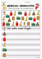 Vorschau - Arbeitsblätter - Weihnachten Plural / Mehrzahl DaZ DaF A1 A2 - Seite 2