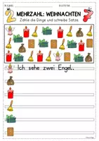 Vorschau - Arbeitsblätter - Weihnachten Plural / Mehrzahl DaZ DaF A1 A2 - Seite 3