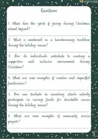 Aperçu - Feuilles d'exercices - La générosité pendant la période de Noël: Lecture. - Page 3
