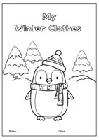 Vorschau - Mal- und Bastelvorlagen - My Winter Clothes Booklet| Reading | Colouring | Winter Kleidung Ausmalbilder - Seite 1