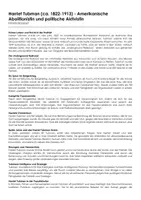 Vorschau - Arbeitsblätter - Harriet Tubman (ca. 1822-1913) - Amerikanische Abolitionistin und politische Aktivistin (Infotext und Übungen) - Deckblatt