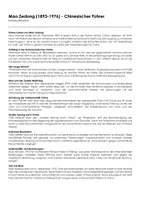 Vorschau - Arbeitsblätter - Mao Zedong (1893-1976) - Chinesischer Führer (Infotext und Übungen) - Deckblatt