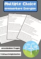 Vorschau - Arbeitsblätter - Multiple Choice Quiz - Grundlagen erneuerbarer Energien - 20 Fragen - Deckblatt