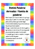 Vista previa - Tarjetas / Manipulativos - Dominó palabras derivadas familia de palabras - página 1
