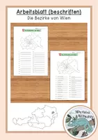 Vorschau - Arbeitsblätter - Wien - Arbeitsblatt Bezirke beschriften - Deckblatt
