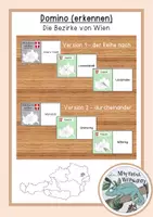 Vorschau - Stationenlernen - Wien - Domino Bezirke erkennen und zuordnen - Deckblatt
