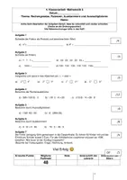 Vorschau - Klassenarbeiten - Mathearbeit mit Lösungen Jg.6 - Potenzen, Ausklammern usw. - Deckblatt