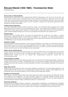 Vorschau - Arbeitsblätter - Édouard Manet (1832-1883) - Französischer Maler (Infotext und Übungen) - Deckblatt