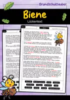 Vorschau - Arbeitsblätter - Lückentext Biene - Deckblatt