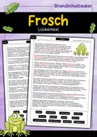 Vorschau - Arbeitsblätter - Lückentext Frosch - Deckblatt