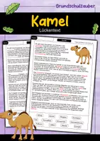 Vorschau - Arbeitsblätter - Lückentext Kamel - Deckblatt