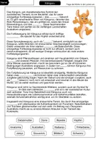 Vorschau - Arbeitsblätter - Lückentext Känguru - Seite 1