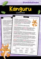 Vorschau - Arbeitsblätter - Lückentext Känguru - Deckblatt