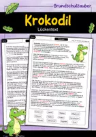 Vorschau - Arbeitsblätter - Lückentext Krokodil - Deckblatt