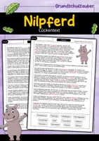 Vorschau - Arbeitsblätter - Nilpferd Lückentext - Deckblatt