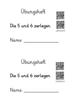 Vorschau - Arbeitsblätter - Übungsheft: Die 5 und 6 zerlegen im Zerlegehaus (12-seitig, DIN A5 im Easy-Druckformat mit Lernvideolink) - Seite 1