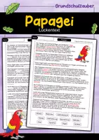 Vorschau - Arbeitsblätter - Papagei Lückentext - Deckblatt