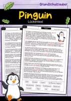 Vorschau - Arbeitsblätter - Pinguin Lückentext - Deckblatt