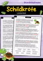 Vorschau - Arbeitsblätter - Lückentext Schildkröte - Deckblatt