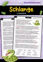 Vorschau - Arbeitsblätter - Lückentext Schlange - Deckblatt