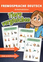 Vorschau - Arbeitsblätter - DaZ/DaF: Tiere vergleichen – Sätze bilden mit Adjektiven und Nomen - Deckblatt