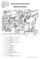 anteprima - Esercizi - Brown Owl's Christmas - Read and Colour - Pagina 1