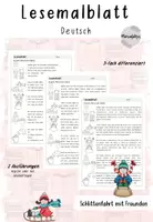 Vorschau - Arbeitsblätter - Lesemalblatt Weihnachten "Schlittenfahrt" - Klasse 2/3 (differenziert) - Deckblatt
