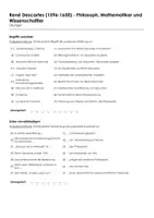 Vorschau - Arbeitsblätter - René Descartes (1596-1650) - Philosoph, Mathematiker und Wissenschaftler (Infotext und Übungen) - Seite 1