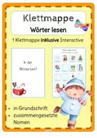 Vorschau - Fördermaterial/Inklusion - Lesen Wortebene Klettmappe zusammengesetzte Nomen Winter - Deckblatt
