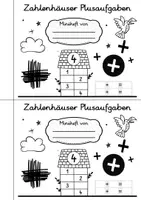 Vorschau - Arbeitsblätter - Zahlenhäuser Miniheft Plusaufgaben im Zahlenraum 10 - Seite 1