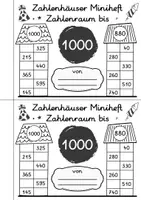 Vorschau - Arbeitsblätter - Zahlenhäuser Miniheft Plusaufgaben im Zahlenraum 1000 - Seite 1