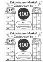 Vorschau - Arbeitsblätter - Zahlenhäuser Miniheft Plusaufgaben im Zahlenraum 100 - Seite 1