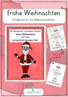 Vorschau - Mal- und Bastelvorlagen - Frohe Weihnachten - Grußkarte für die Weihnachtsferien - Deckblatt