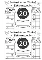 Vorschau - Arbeitsblätter - Zahlenhäuser Miniheft Dino Design - Zahlenraum 20 - Seite 1