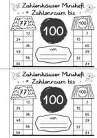 Vorschau - Arbeitsblätter - Zahlenhäuser Miniheft Dino Design - Zahlenraum 100 - Seite 1
