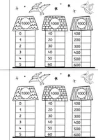 Vorschau - Arbeitsblätter - Zahlenhäuser Miniheft Dino Design - Zahlenraum 1000 - Seite 2