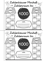 Vorschau - Arbeitsblätter - Zahlenhäuser Miniheft Dino Design - Zahlenraum 1000 - Seite 1