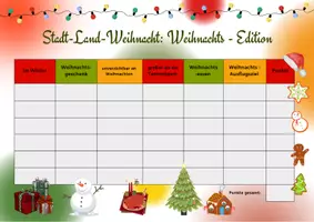 Vorschau - Arbeitsblätter - Stadt-Land-Weihnacht / Weihnachts-Edition / Spiel / Weihnachten - Seite 1