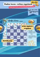 Vista previa - Hojas de trabajo - dados locos verbos regulares - conjugar - español - ELE - Portada