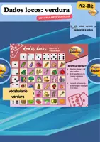 Vista previa - Hojas de trabajo - Dados locos verdura - vocabulario - español - ELE - Portada