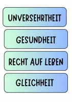 Vorschau - Poster - Menschenrechte / Menschenwürde - Diskussion /Karten/ Tafelmaterial - Seite 1