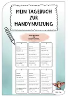 Vorschau - Arbeitsblätter - Tagebuch zur Handynutzung - Deckblatt