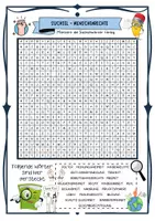 Vorschau - Arbeitsblätter - Menschenrechte / Menschenwürde - Suchsel mit Lösung - Deckblatt