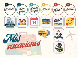 Vista previa - Juegos / Gamificación - Mis vacaciones tarjetas - Español- ELE - Viajes - página 1