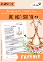 Vorschau - Lehrpläne/Lehrermaterial - Die Yoga-Safari - Bewegungsübung für Kinder - Deckblatt
