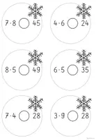 Vorschau - Aufgabenkarten - Schneeflockenrechnen/ Schneeballrechnen: Gleichung und Ungleichung (Klasse 2/3) - Seite 2