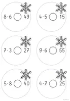 Vorschau - Aufgabenkarten - Schneeflockenrechnen/ Schneeballrechnen: Gleichung und Ungleichung (Klasse 2/3) - Seite 3