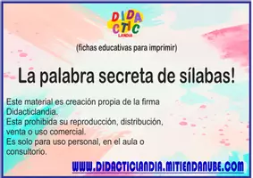 Vista previa - Hojas de trabajo - La palabra secreta de sílabas - página 1