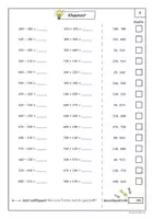 Vorschau - Arbeitsblätter - Addition & Subtraktion im Zahlenraum 1000 - Klapptest - Seite 1