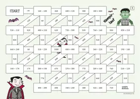 Vorschau - Spiele - Addition & Subtraktionen zwischen 100 und 1000 - Labyrinth - Seite 1